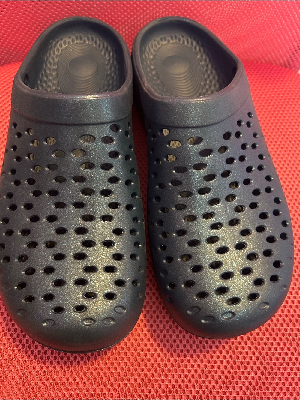 REVITALIGN Women's sparkle Navy orthotic arch support Slip-On Clogs